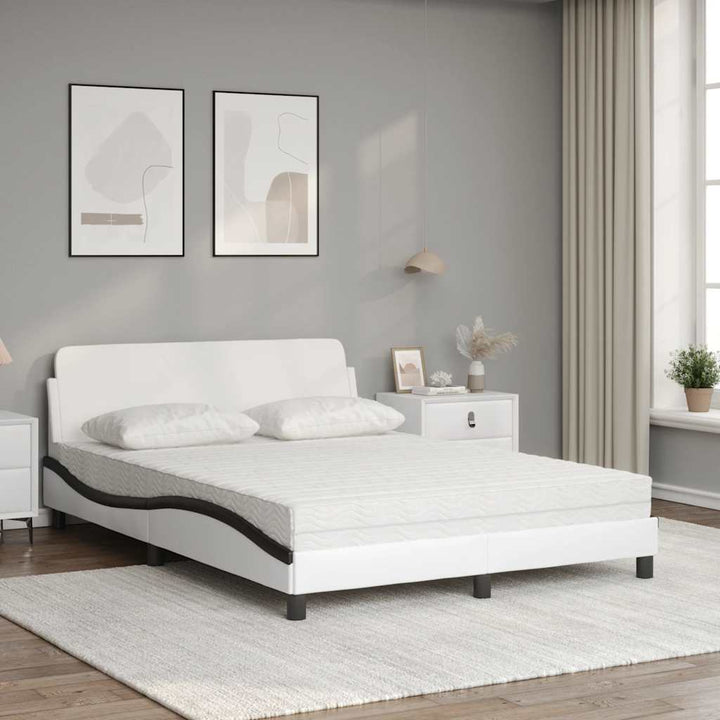 seng med madras Dover 140x200 cm kunstlæder hvid og sort