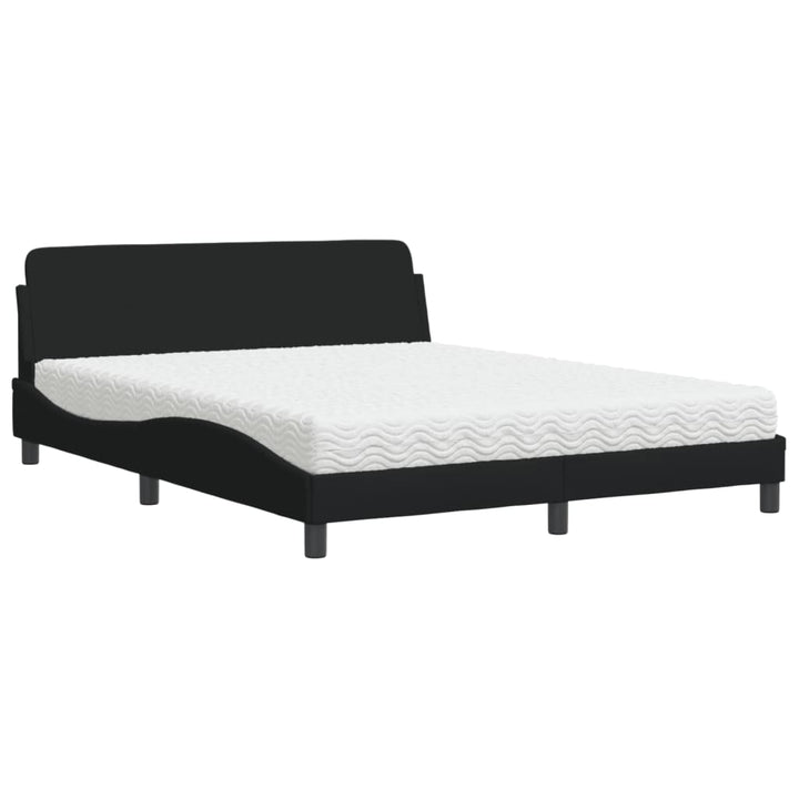 seng med madras Dover 160x200 cm stof sort