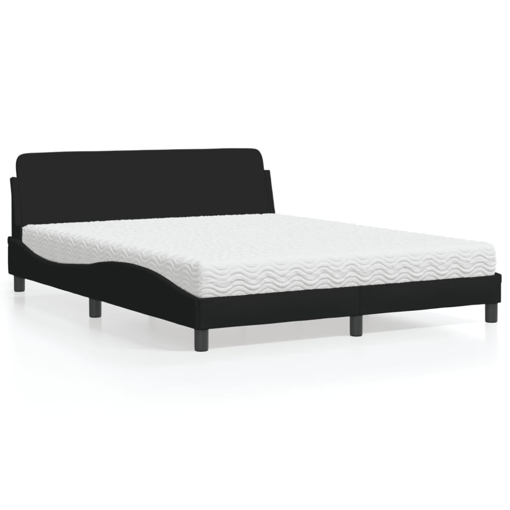 seng med madras Dover 160x200 cm stof sort