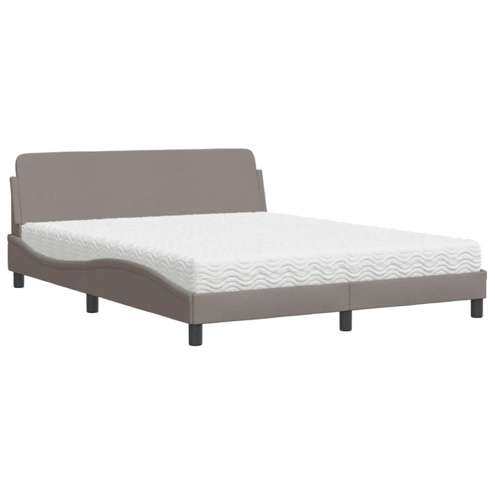 seng med madras Dover 160x200 cm stof gråbrun