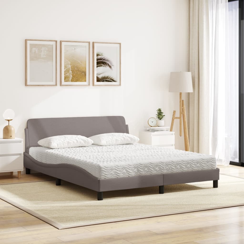 seng med madras Dover 160x200 cm stof gråbrun