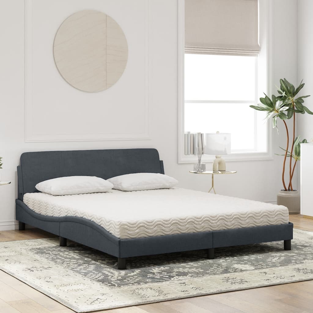 seng med madras Dover 160x200 cm velour mørkegrå