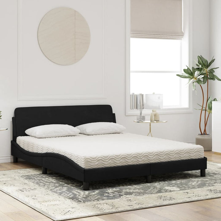 seng med madras Dover 160x200 cm velour sort