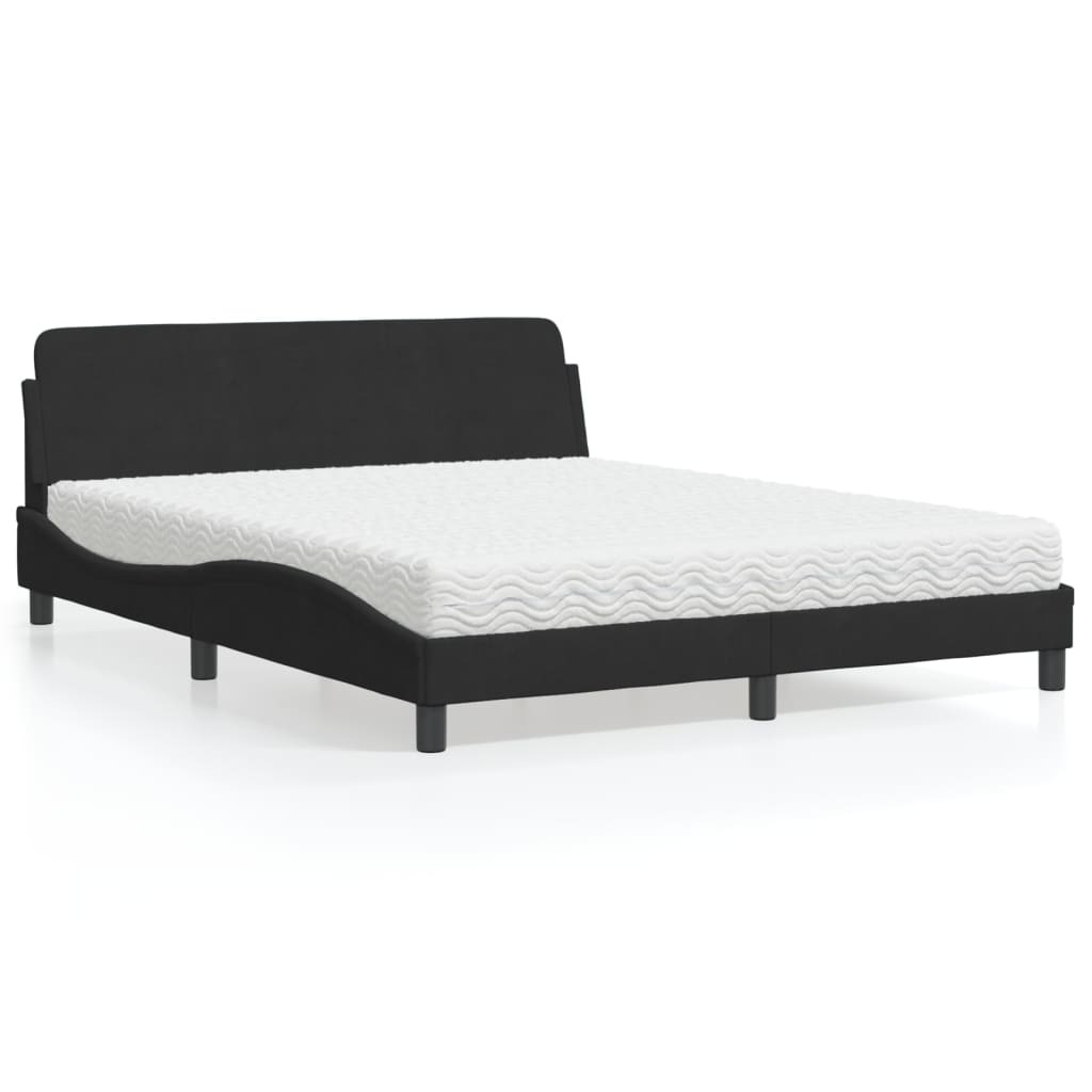 seng med madras Dover 160x200 cm velour sort