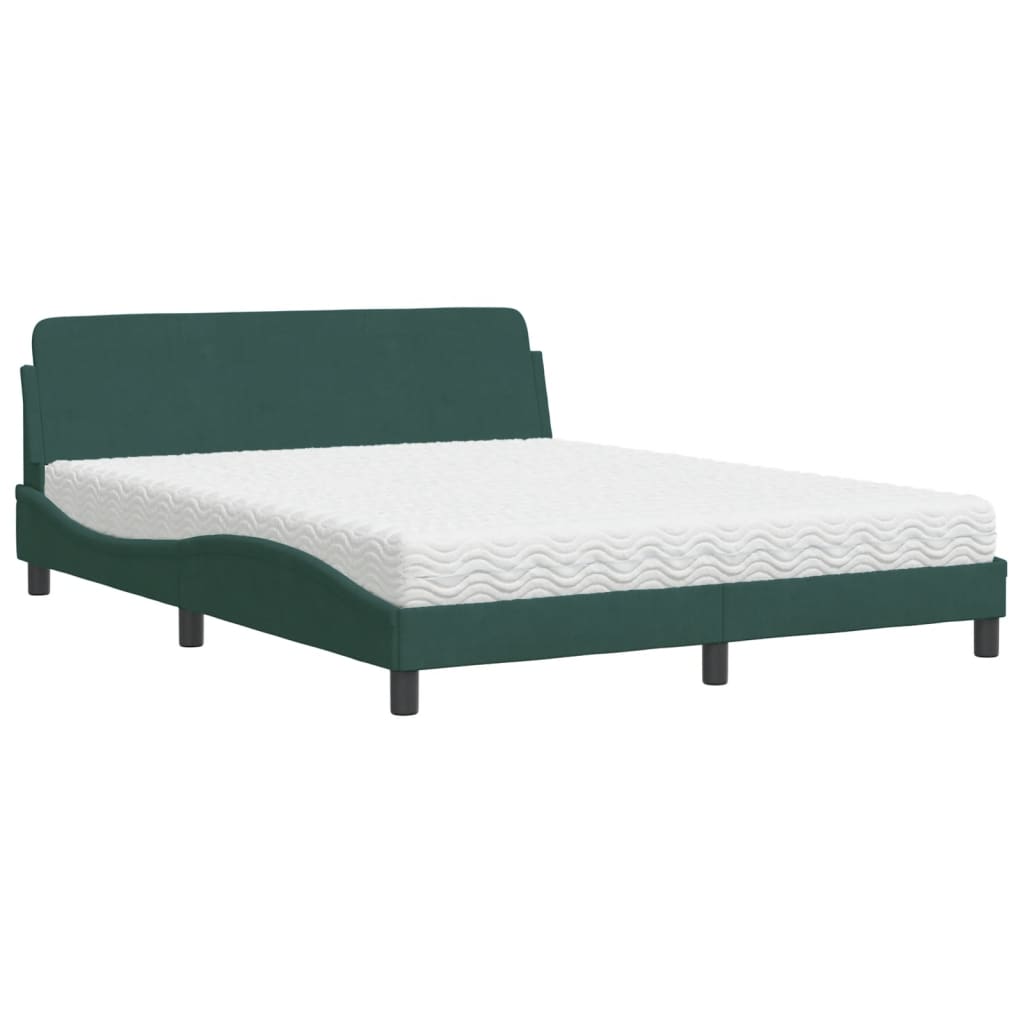 seng med madras Dover 160x200 cm velour mørkegrøn