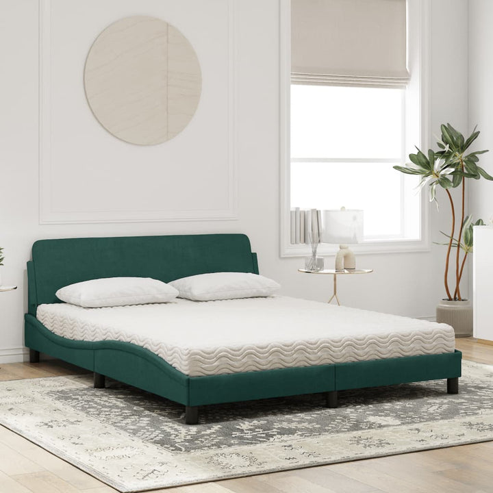 seng med madras Dover 160x200 cm velour mørkegrøn