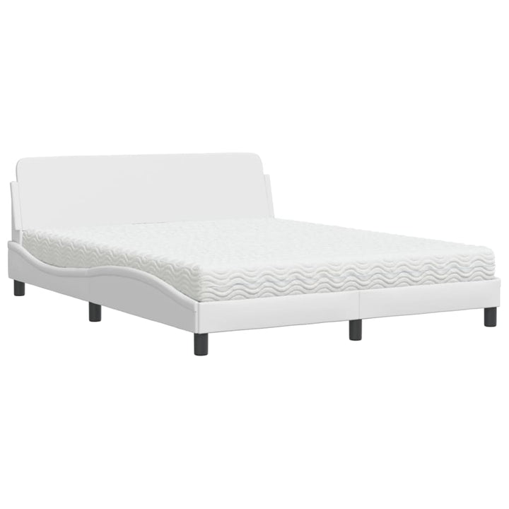 seng med madras Dover 160x200 cm kunstlæder hvid