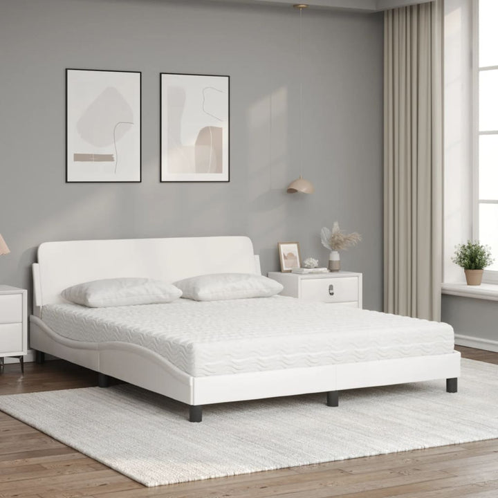 seng med madras Dover 160x200 cm kunstlæder hvid