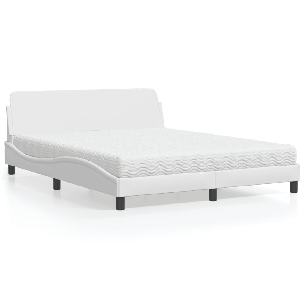 seng med madras Dover 160x200 cm kunstlæder hvid