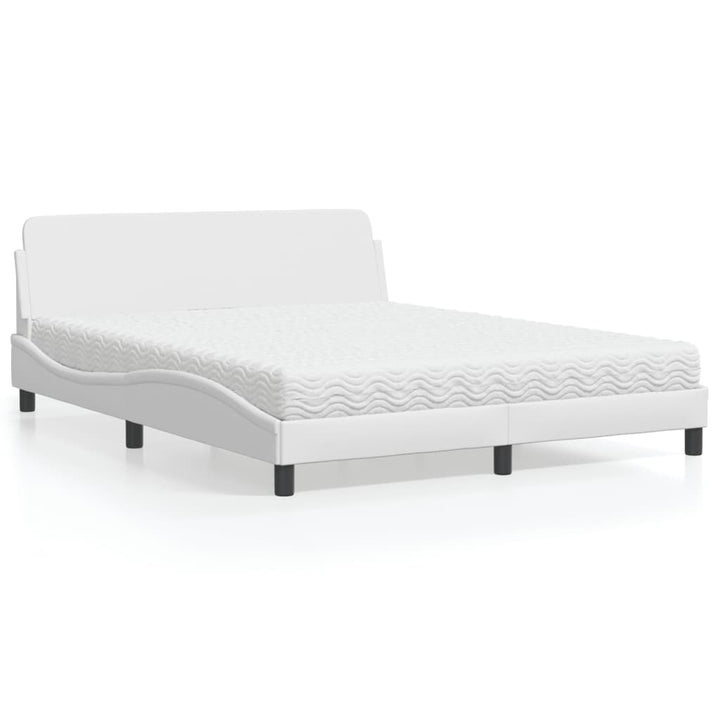 seng med madras Dover 160x200 cm kunstlæder hvid