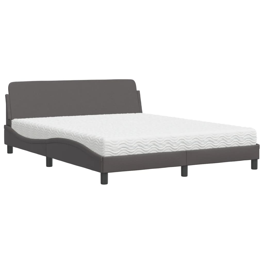 seng med madras Dover 160x200 cm kunstlæder grå
