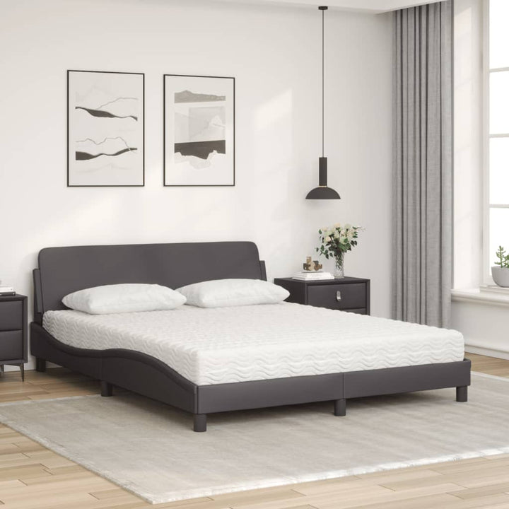 seng med madras Dover 160x200 cm kunstlæder grå