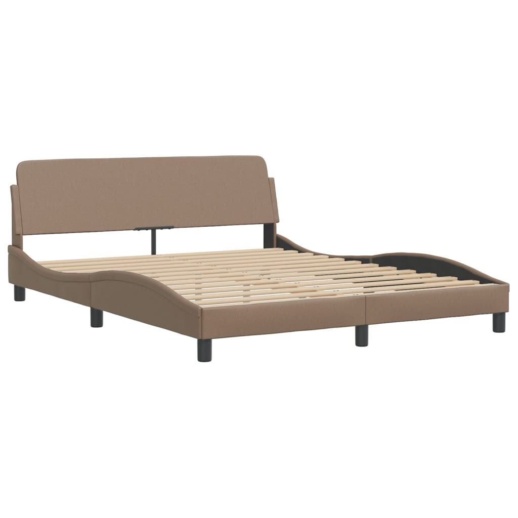 seng med madras Dover 160x200 cm kunstlæder cappuccinofarvet