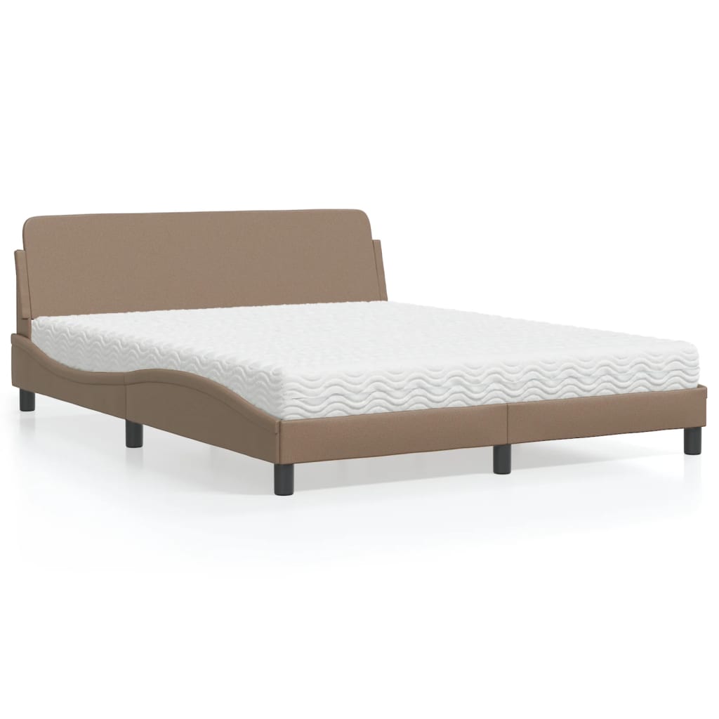 seng med madras Dover 160x200 cm kunstlæder cappuccinofarvet