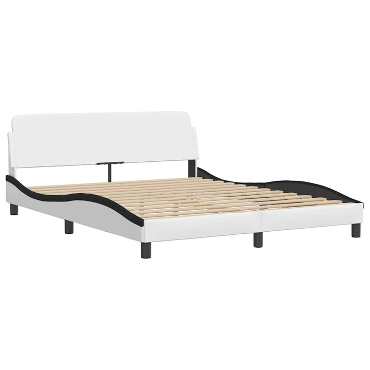seng med madras Dover 160x200 cm kunstlæder hvid og sort