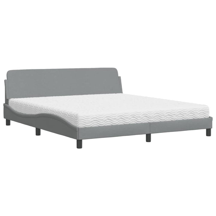 seng med madras Dover 180x200 cm stof lysegrå