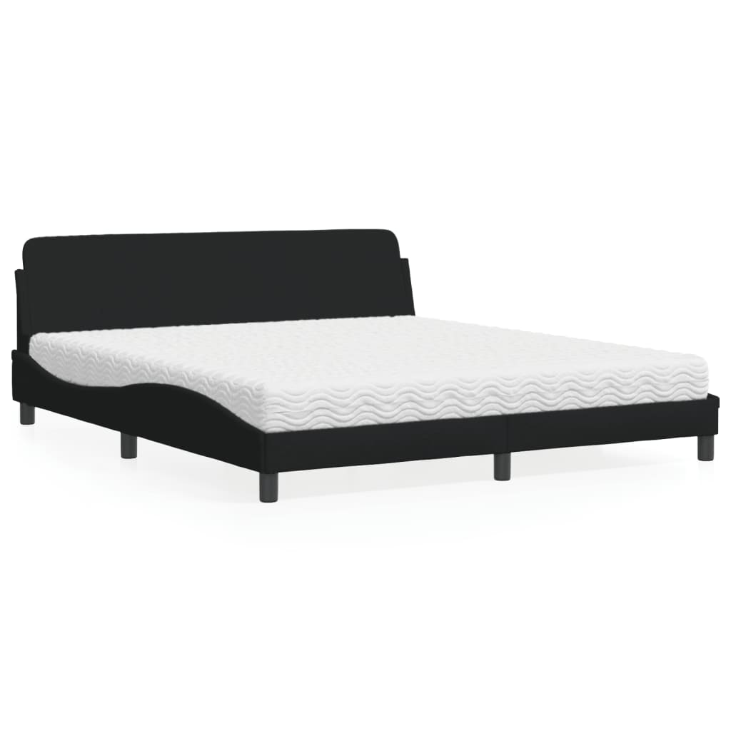 seng med madras Dover 180x200 cm stof sort
