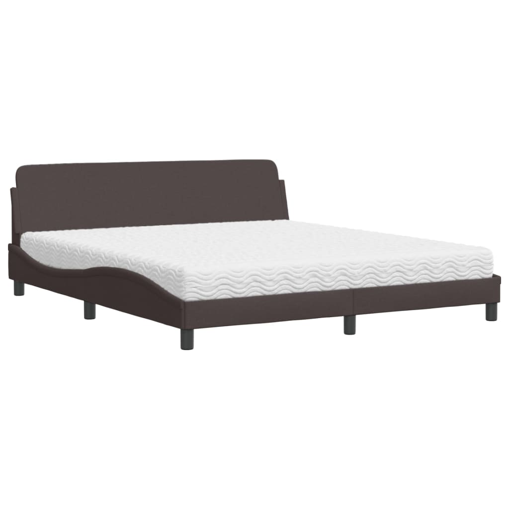 seng med madras Dover 180x200 cm stof mørkebrun