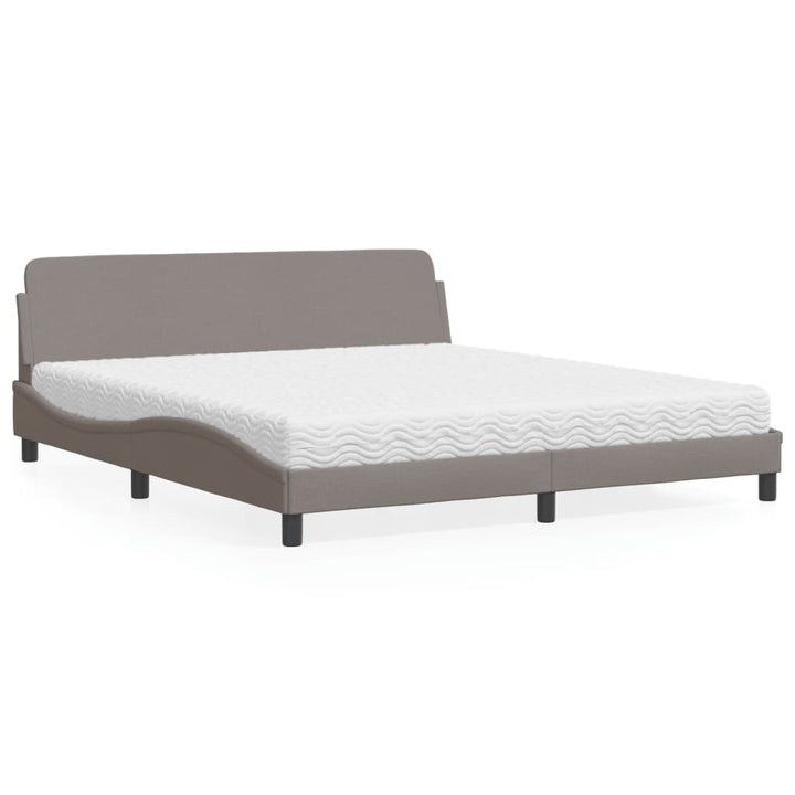 seng med madras Dover 180x200 cm stof gråbrun