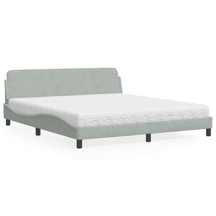 seng med madras Dover 180x200 cm velour lysegrå