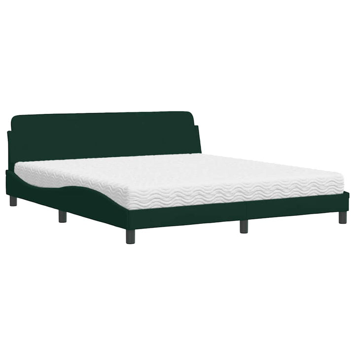 seng med madras Dover 180x200 cm velour mørkegrøn