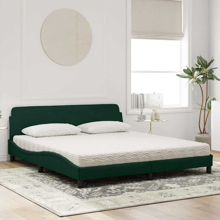 seng med madras Dover 180x200 cm velour mørkegrøn