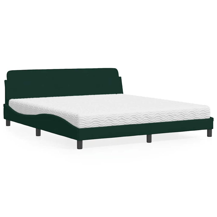seng med madras Dover 180x200 cm velour mørkegrøn