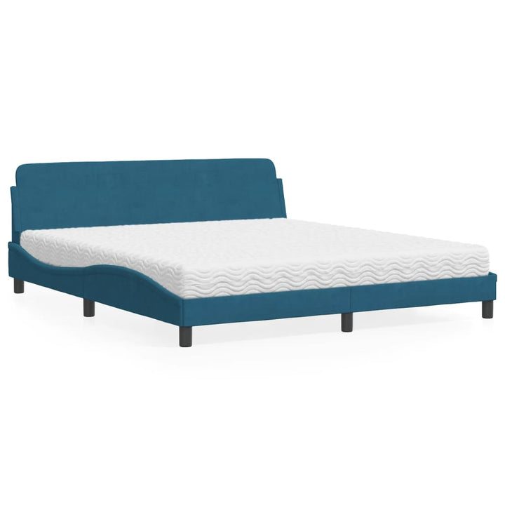 seng med madras Dover 180x200 cm velour blå