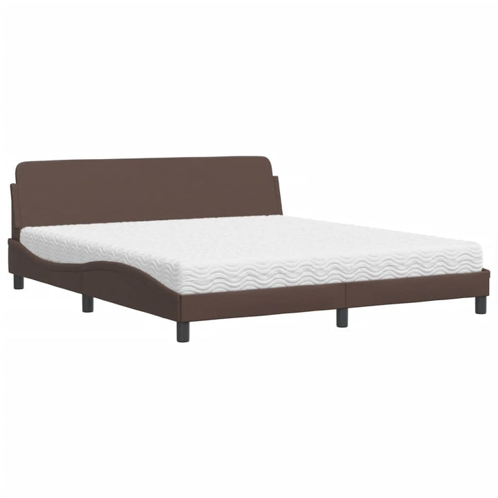 seng med madras Dover 180x200 cm kunstlæder brun