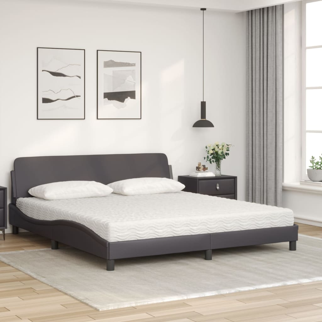 seng med madras Dover 180x200 cm kunstlæder grå