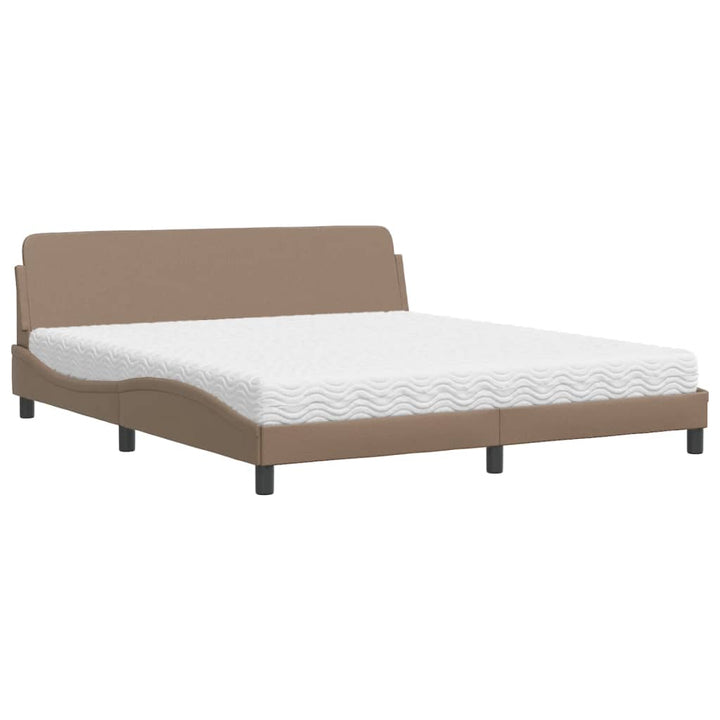 seng med madras Dover 180x200 cm kunstlæder cappuccinofarvet