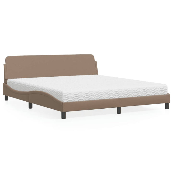 seng med madras Dover 180x200 cm kunstlæder cappuccinofarvet