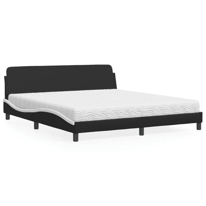 seng med madras Dover 180x200 cm kunstlæder sort og hvid