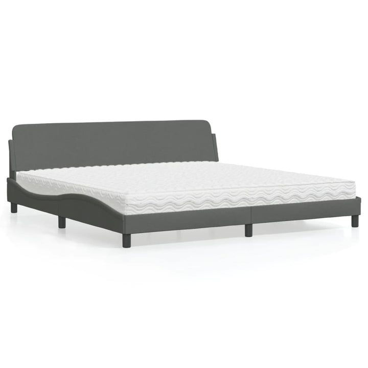 seng med madras Dover 200x200 cm stof mørkegrå