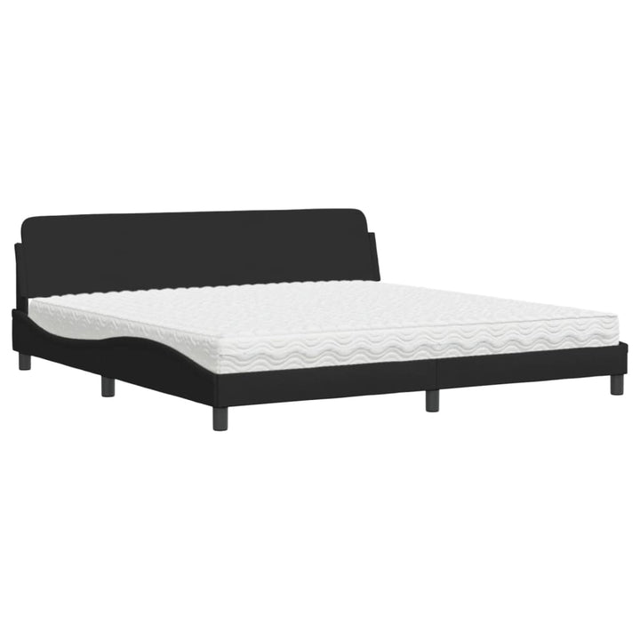 seng med madras Dover 200x200 cm stof sort