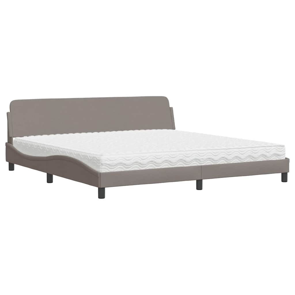 seng med madras Dover 200x200 cm stof gråbrun