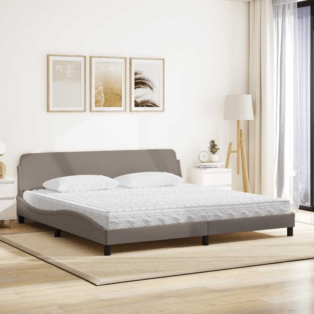 seng med madras Dover 200x200 cm stof gråbrun