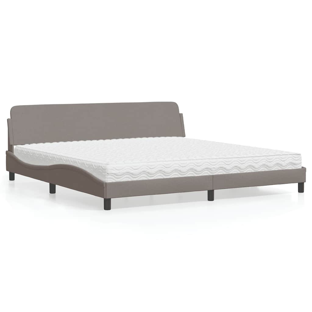 seng med madras Dover 200x200 cm stof gråbrun