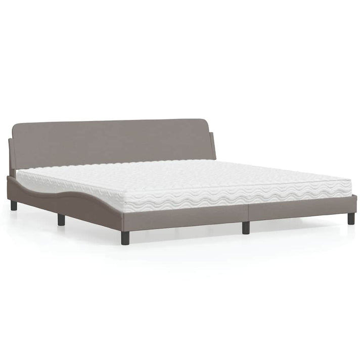 seng med madras Dover 200x200 cm stof gråbrun