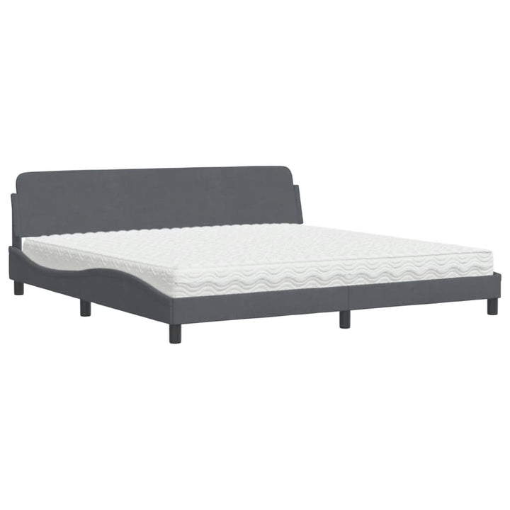 seng med madras Dover 200x200 cm velour mørkegrå