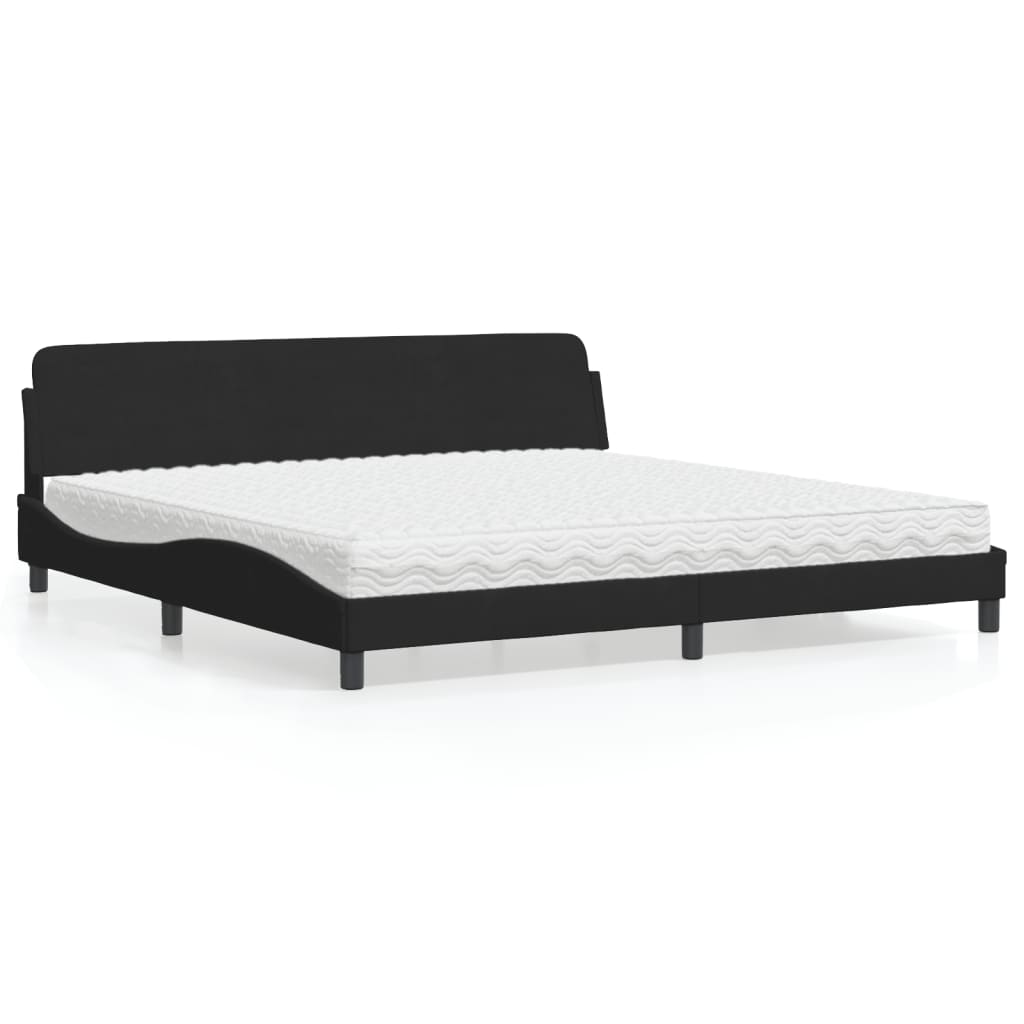 seng med madras Dover 200x200 cm velour sort