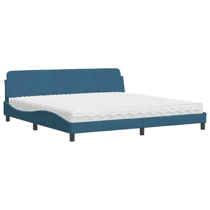 seng med madras Dover 200x200 cm velour blå