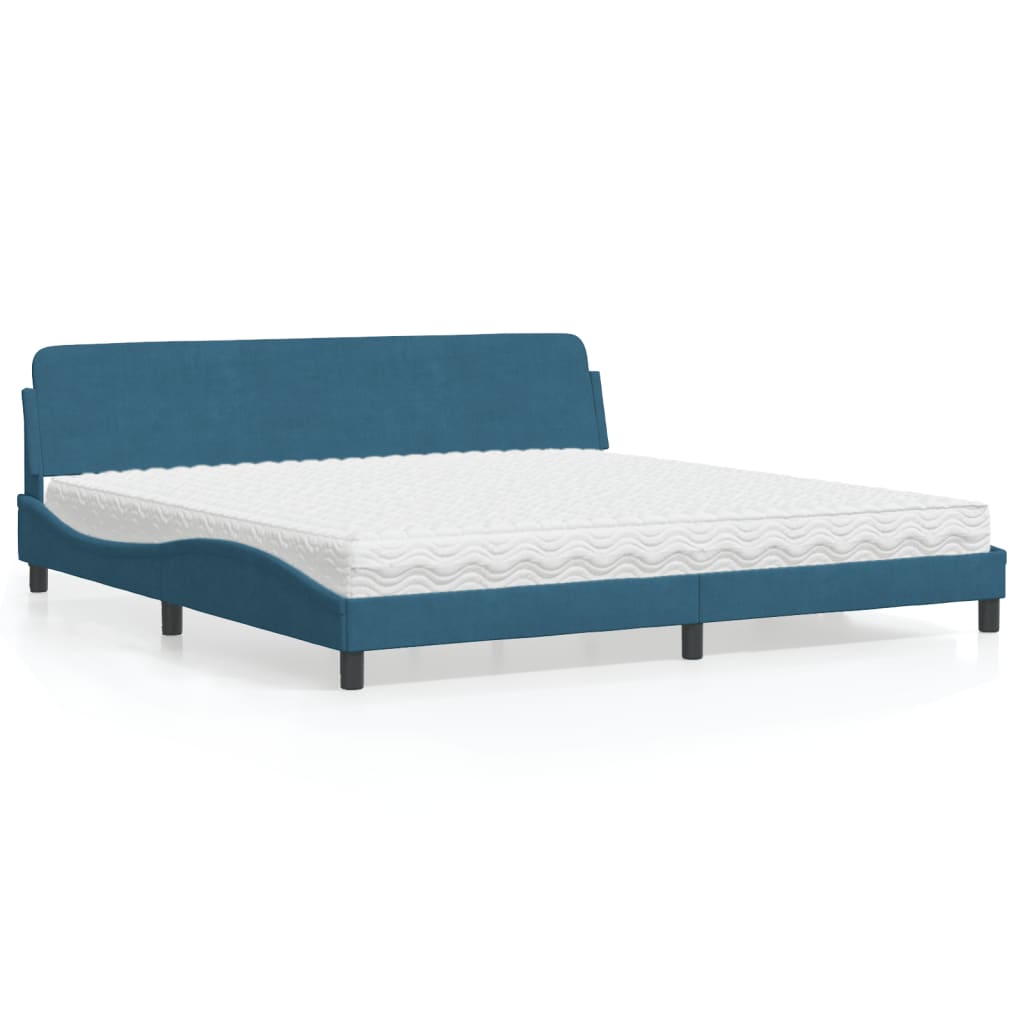 seng med madras Dover 200x200 cm velour blå