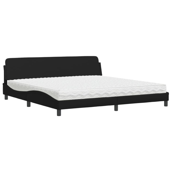 seng med madras Dover 200x200 cm kunstlæder sort