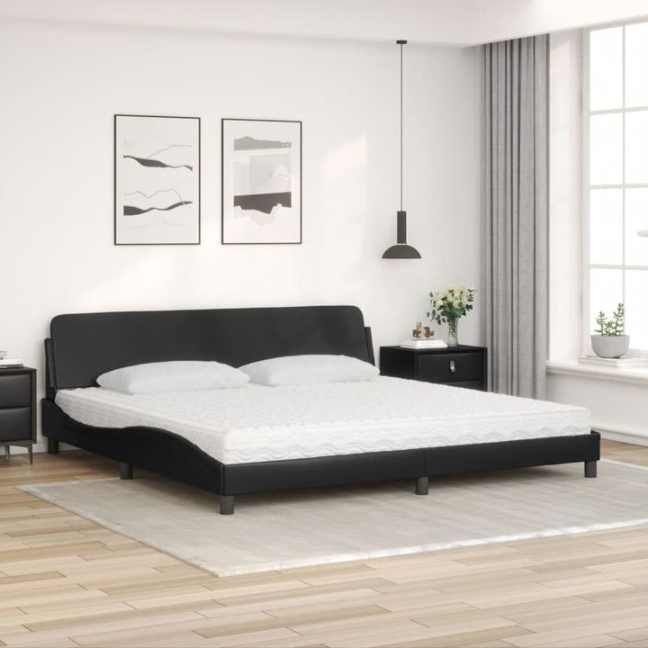 seng med madras Dover 200x200 cm kunstlæder sort