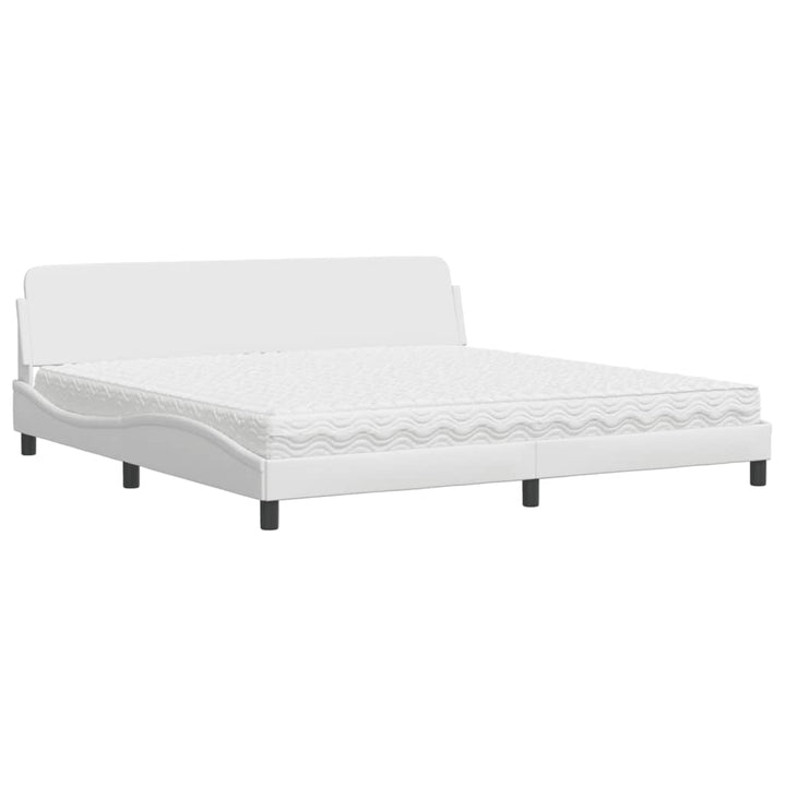 seng med madras Dover 200x200 cm kunstlæder hvid
