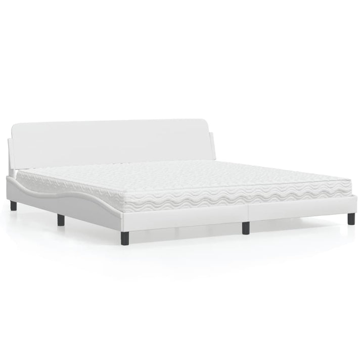seng med madras Dover 200x200 cm kunstlæder hvid
