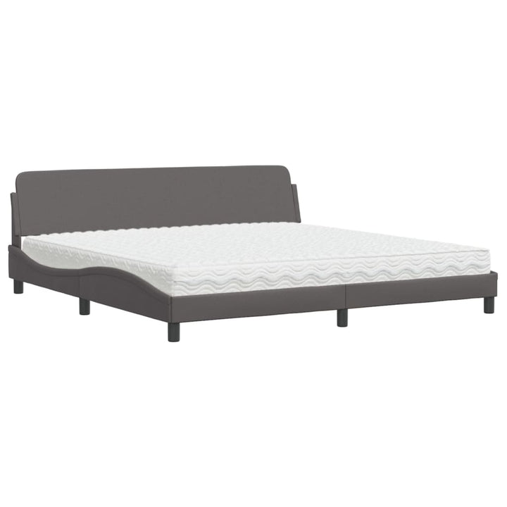 seng med madras Dover 200x200 cm kunstlæder grå