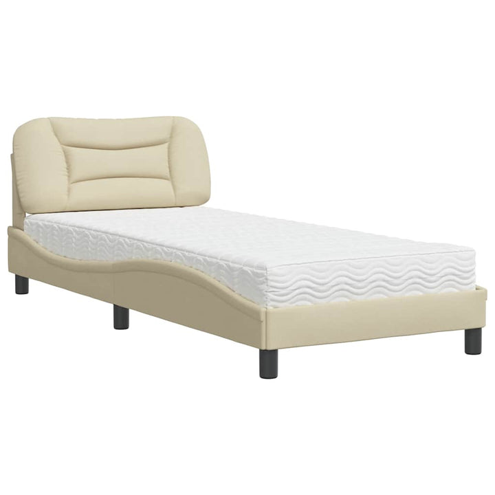 seng med madras Hvar 90x190 cm stof cremefarvet