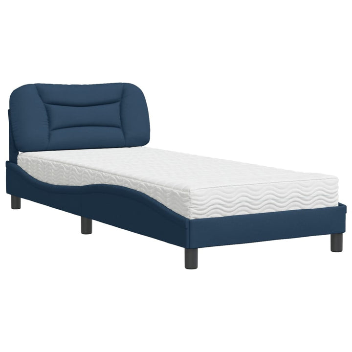 seng med madras Hvar 90x190 cm stof blå